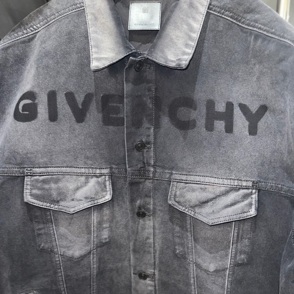Givenchy Mens Oversized Distressed Logo Denim Vest